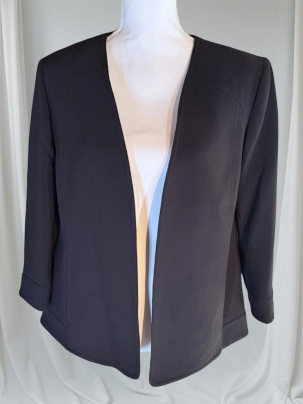 Kasper Blazer Womens Large Black Career Jacket Lined Office Professional